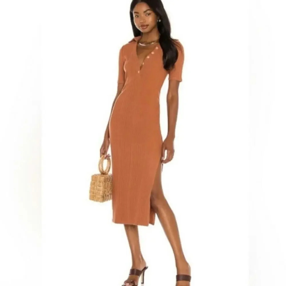 House of Harlow Ribbed Knit Midi‎ Dress
